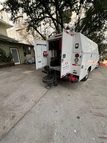 Magnet Plumbing service vehicle on-site for Slab Leak Repair in Tavares